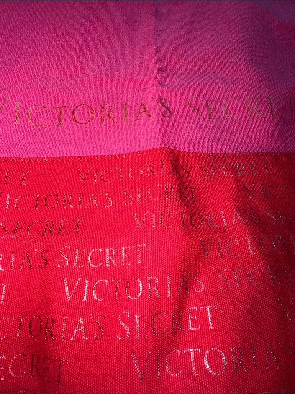 Victoria's Secret Hot Pink and Red Canvas Tote